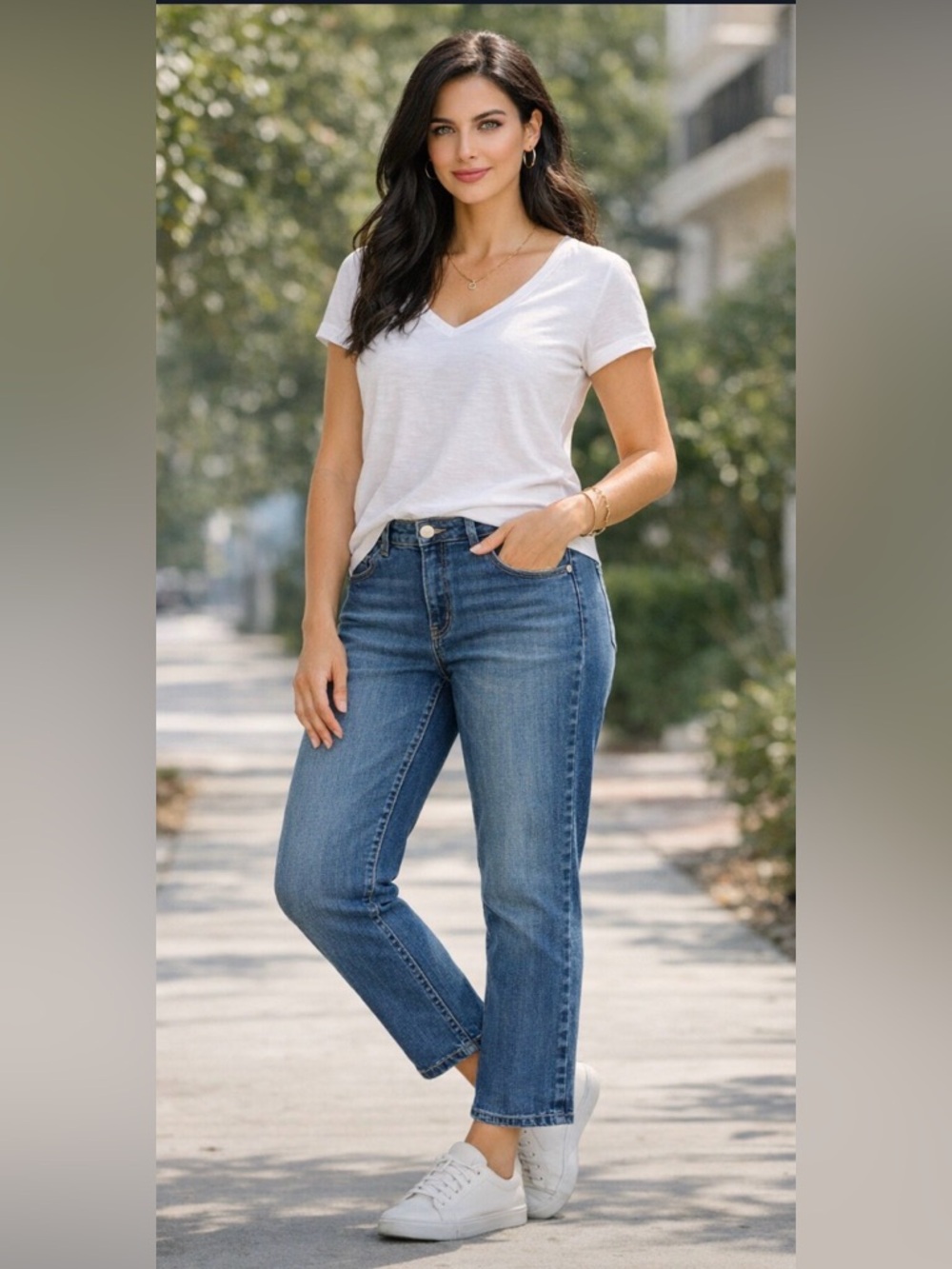 Chicos So Slimming Girlfriend Slim Leg, Mid-Rise,Ankle Jeans, Size 3R/16R, GUC